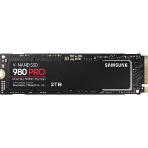 Samsung 980 PRO 2TB (MZ-V8P2T0BW) NVMe SSD, M.2 Interface, PCIe Gen4, 2280, Read 7000MB/s, Write 6000MB/s, 5 Year Warranty